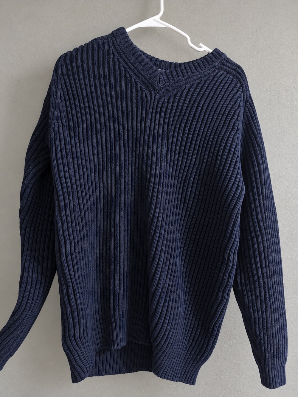 Maine New England Men’s XL Navy Blue Ribbed Knit Sweater